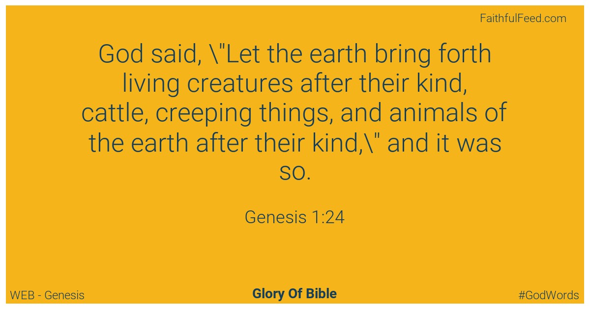 Genesis 1:24 - Web