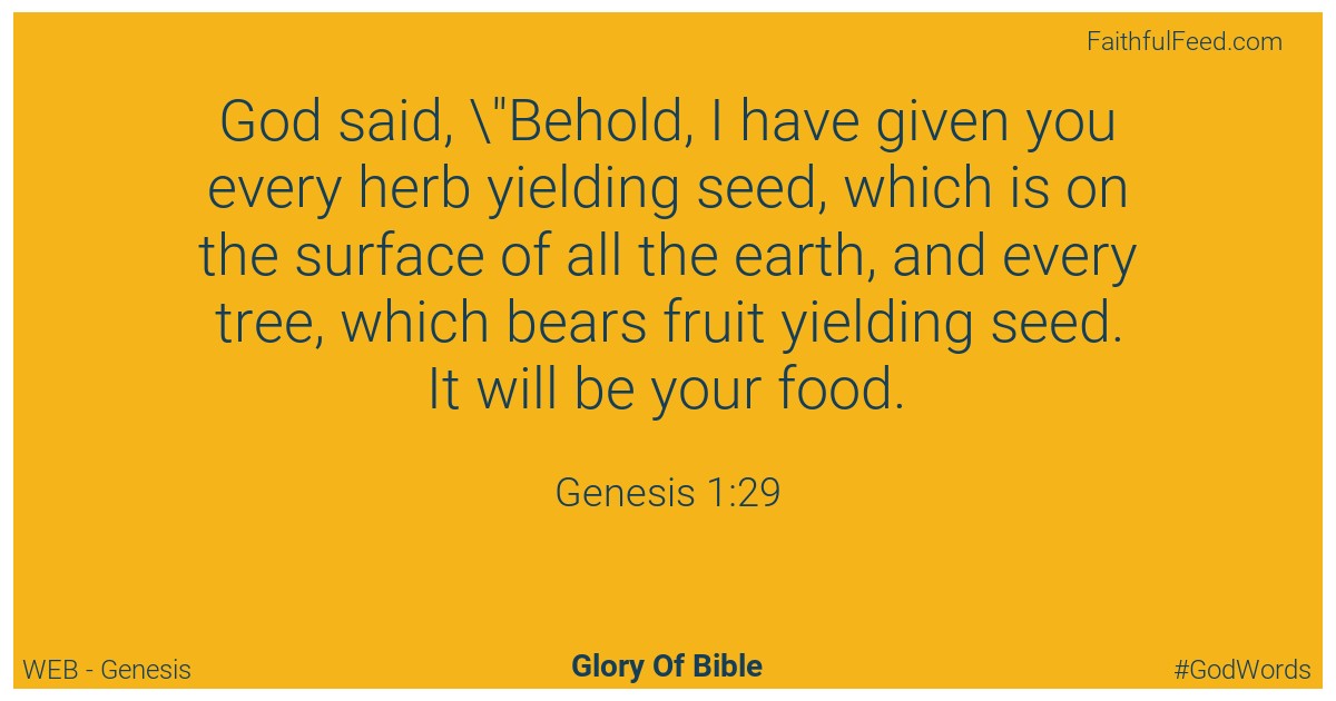 Genesis 1:29 - Web