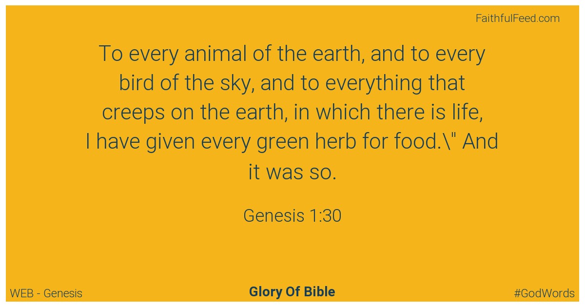 Genesis 1:30 - Web