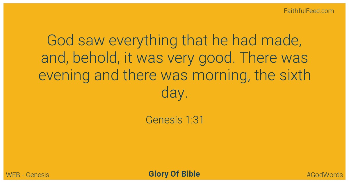 Genesis 1:31 - Web