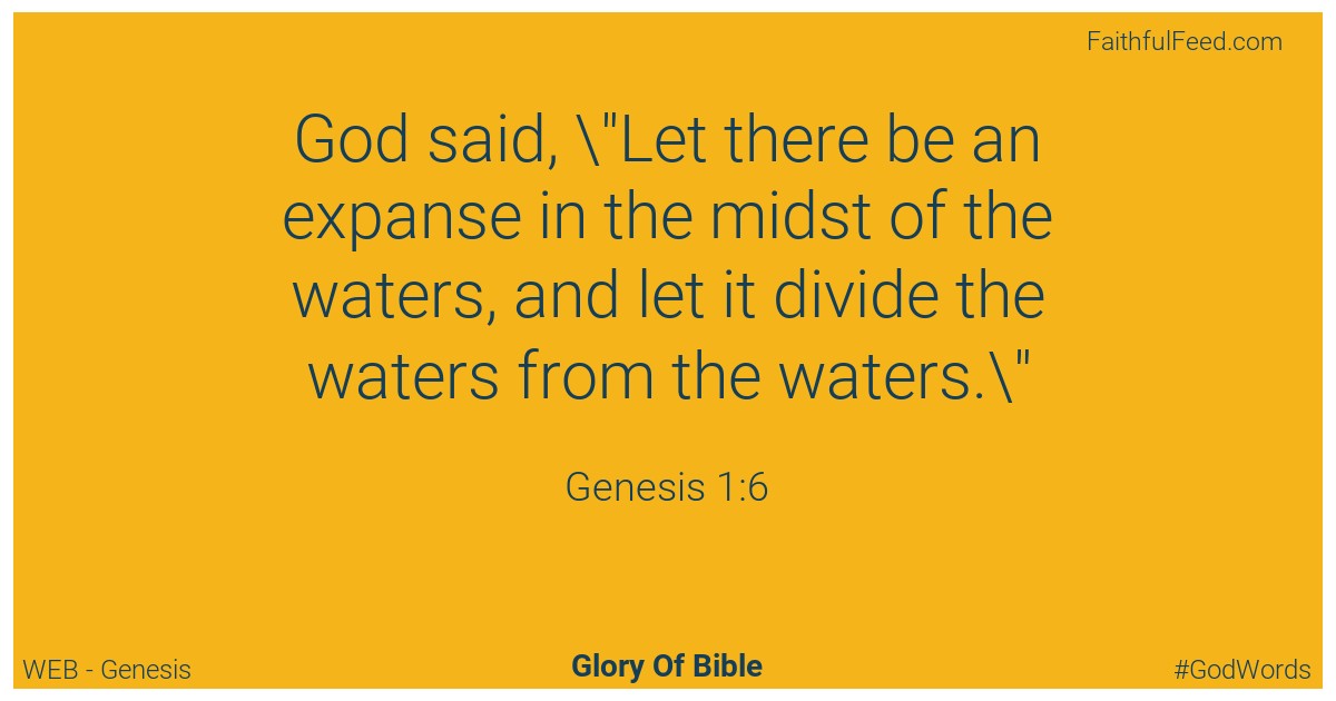 Genesis 1:6 - Web
