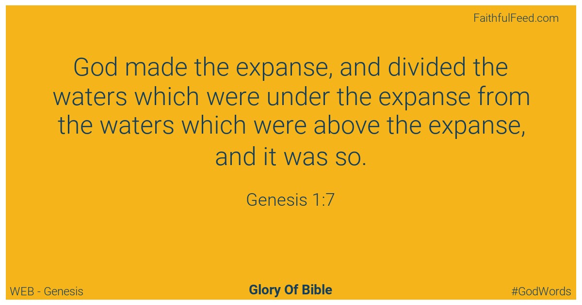 Genesis 1:7 - Web