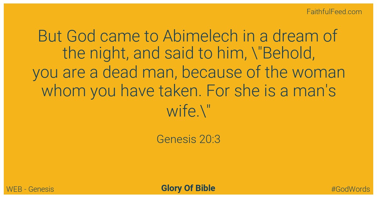 Genesis 20:3 - Web