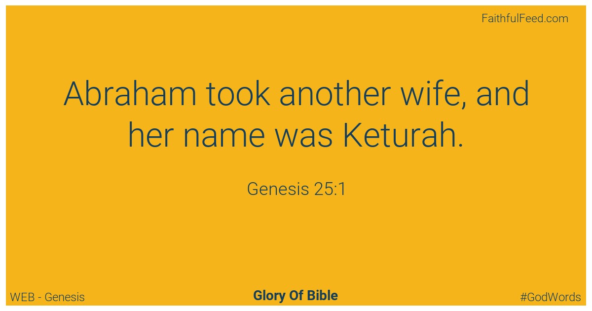 Genesis 25:1 - Web