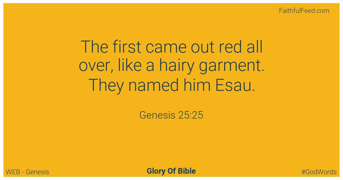 Genesis 25:25 - Web