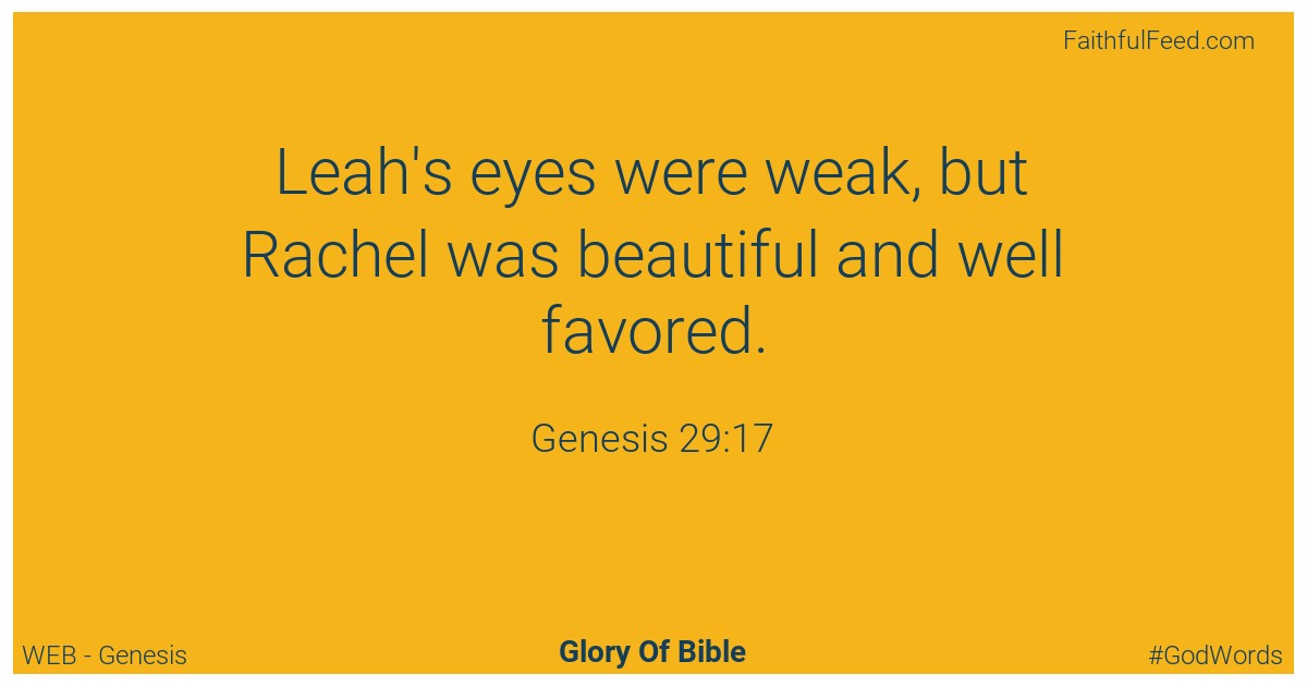 Genesis 29:17 - Web