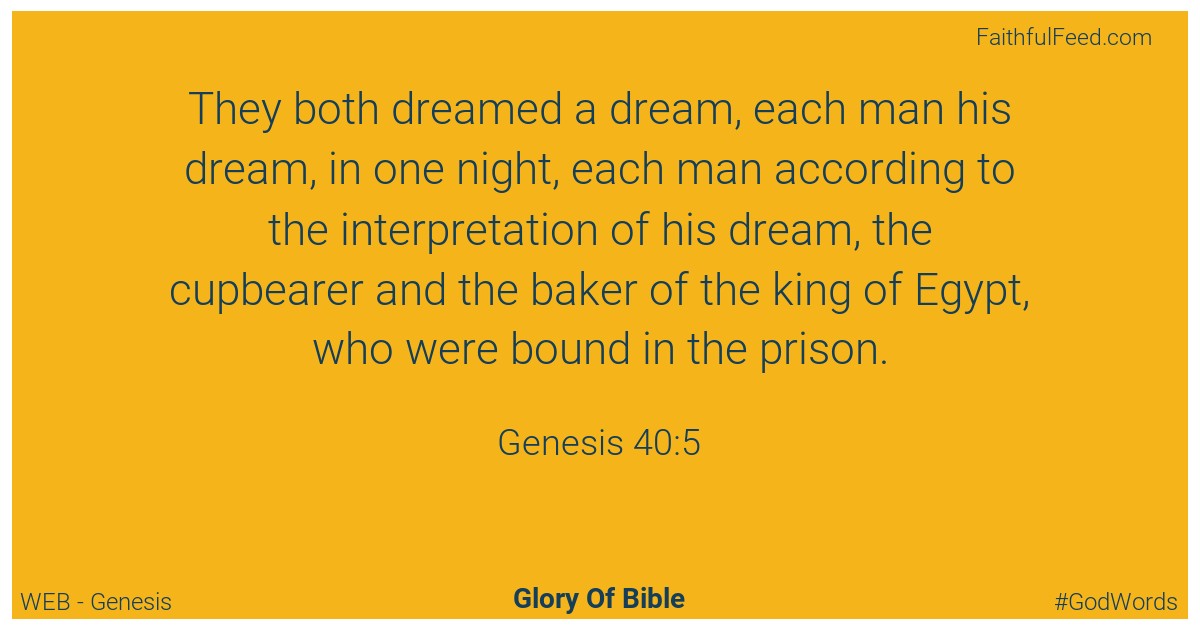 Genesis 40:5 - Web