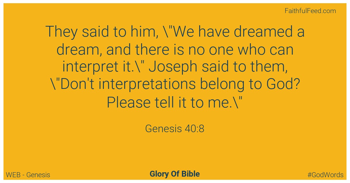 Genesis 40:8 - Web