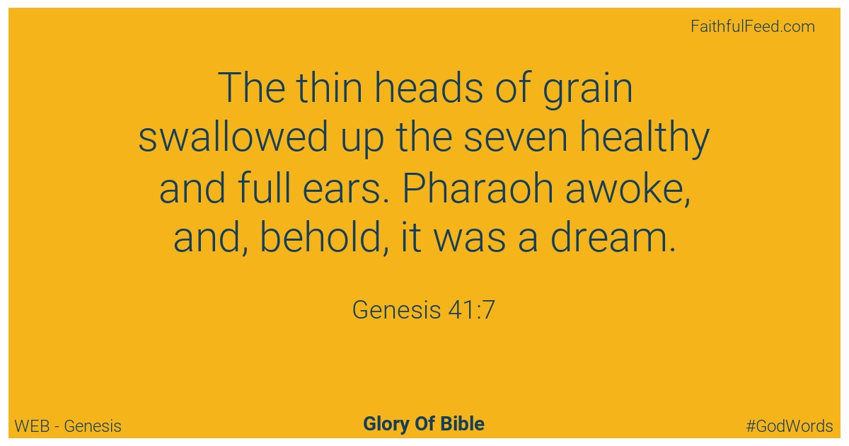 Genesis 41:7 - Web