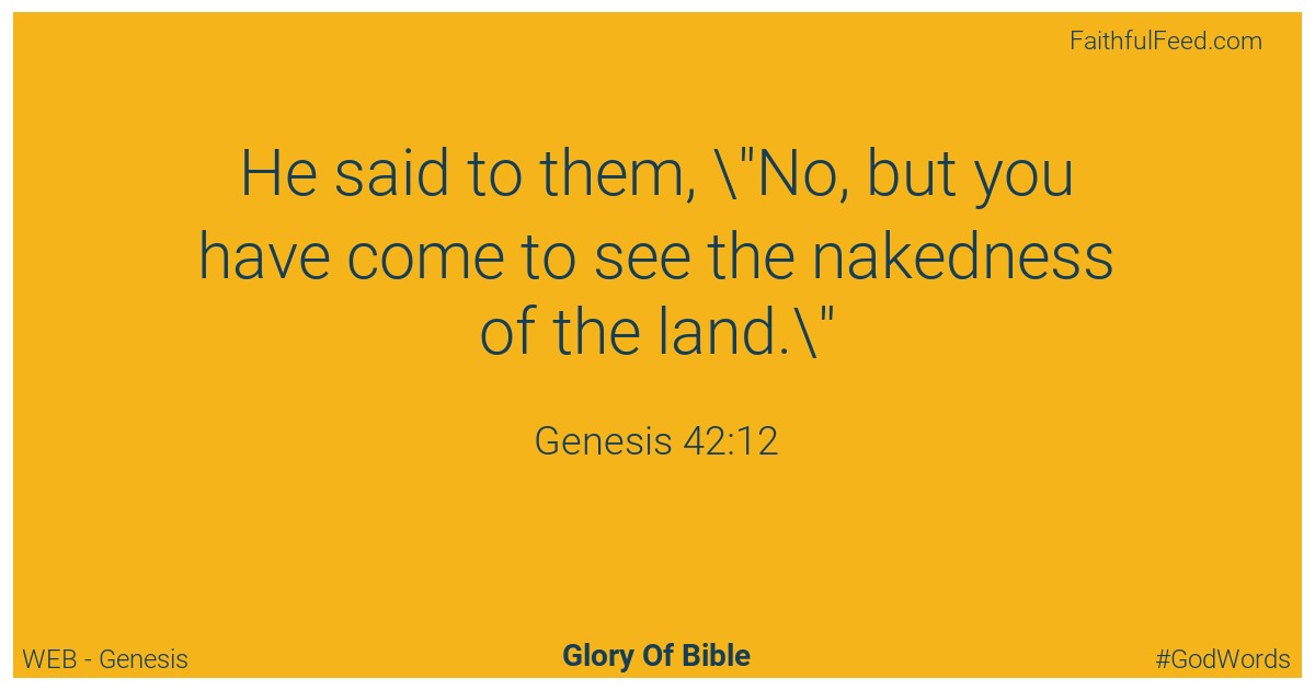 Genesis 42:12 - Web