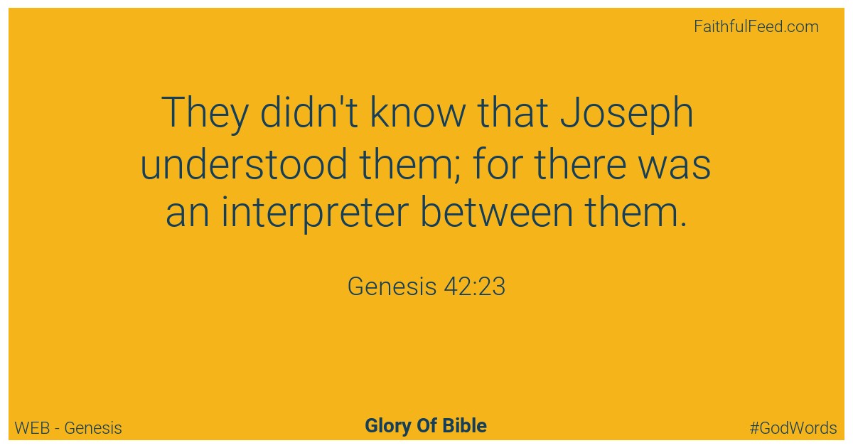 Genesis 42:23 - Web