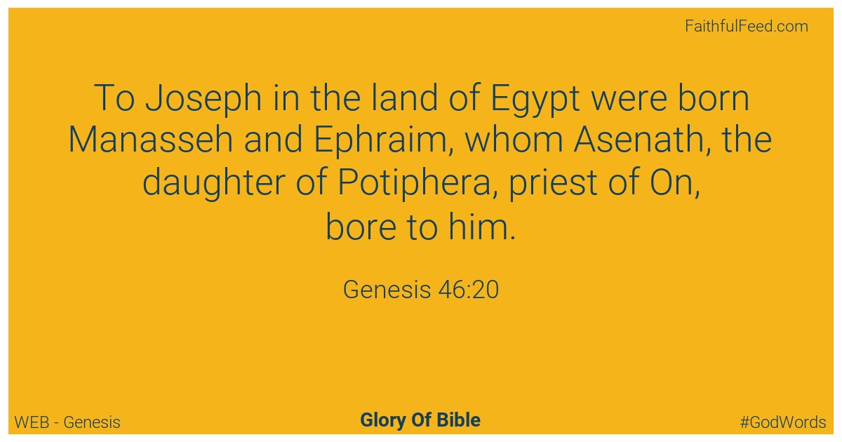 Genesis 46:20 - Web