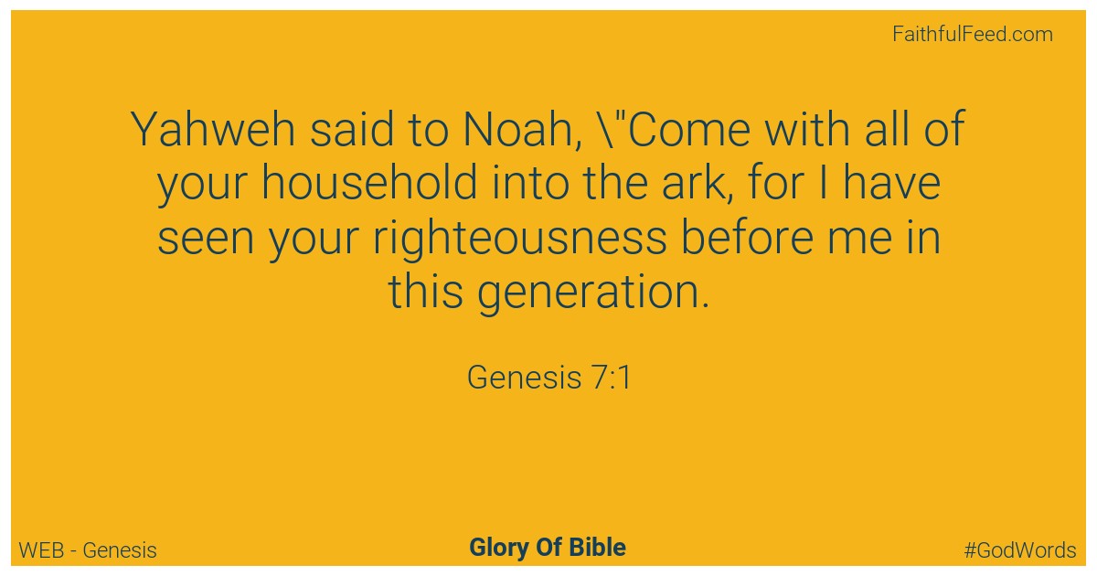 Genesis 7:1 - Web