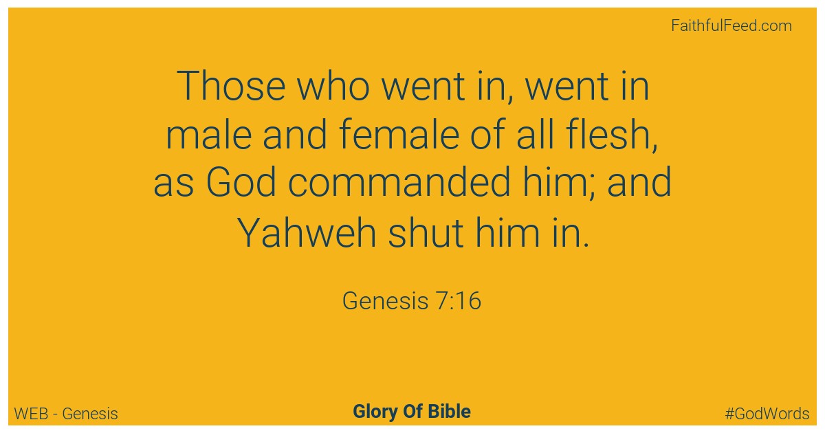 Genesis 7:16 - Web
