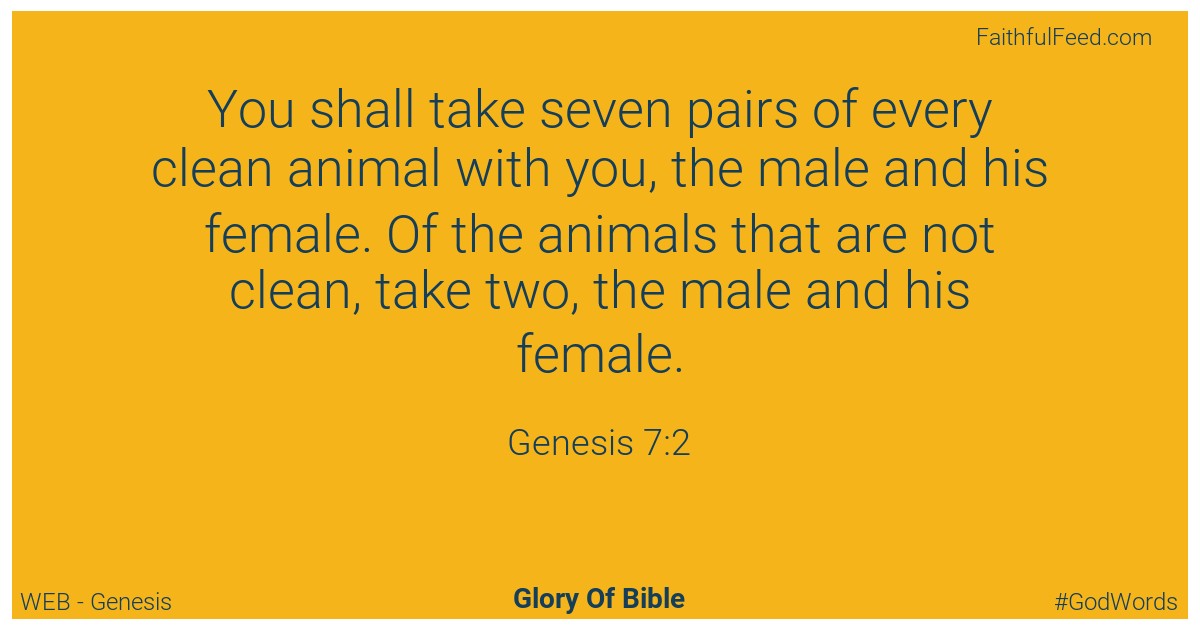 Genesis 7:2 - Web