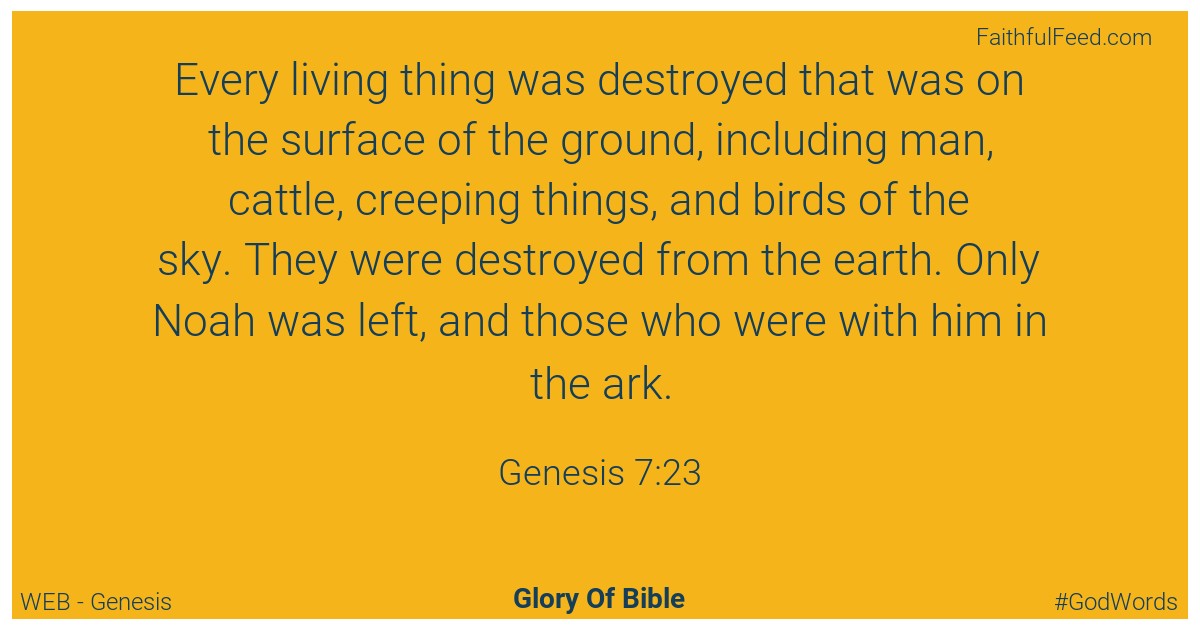 Genesis 7:23 - Web