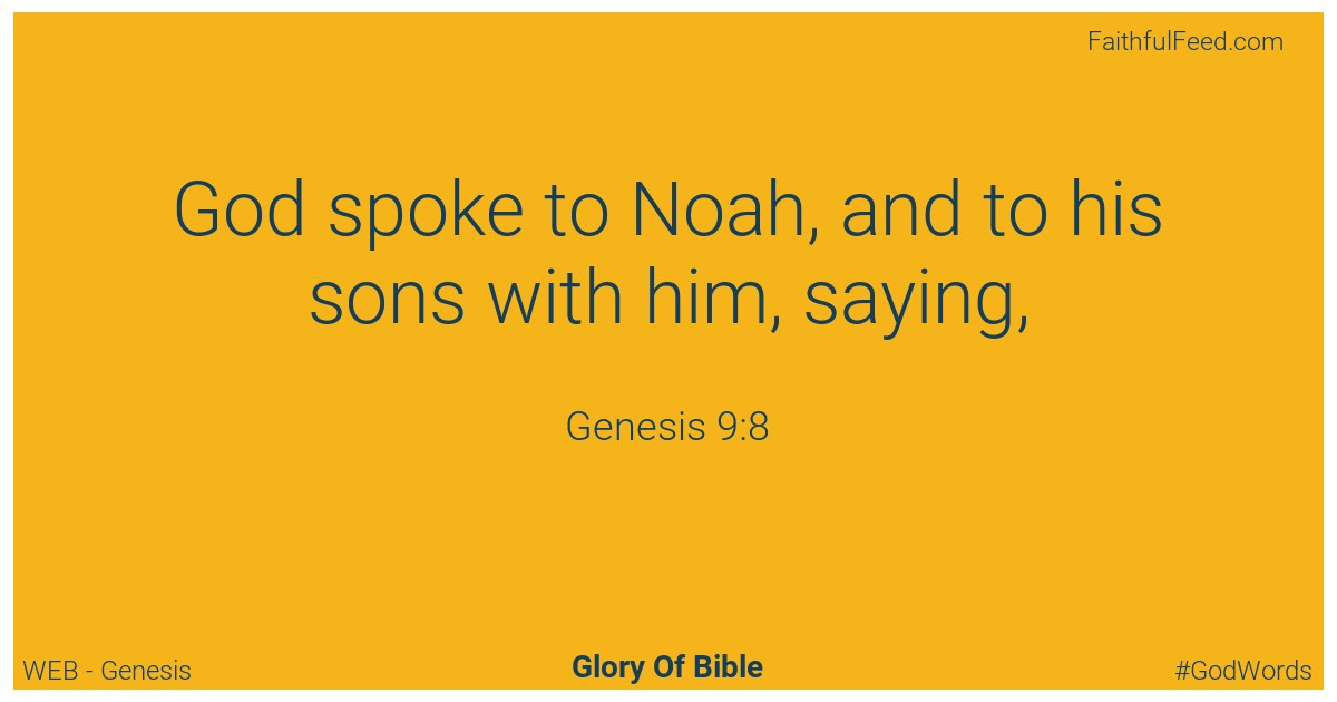 Genesis 9:8 - Web