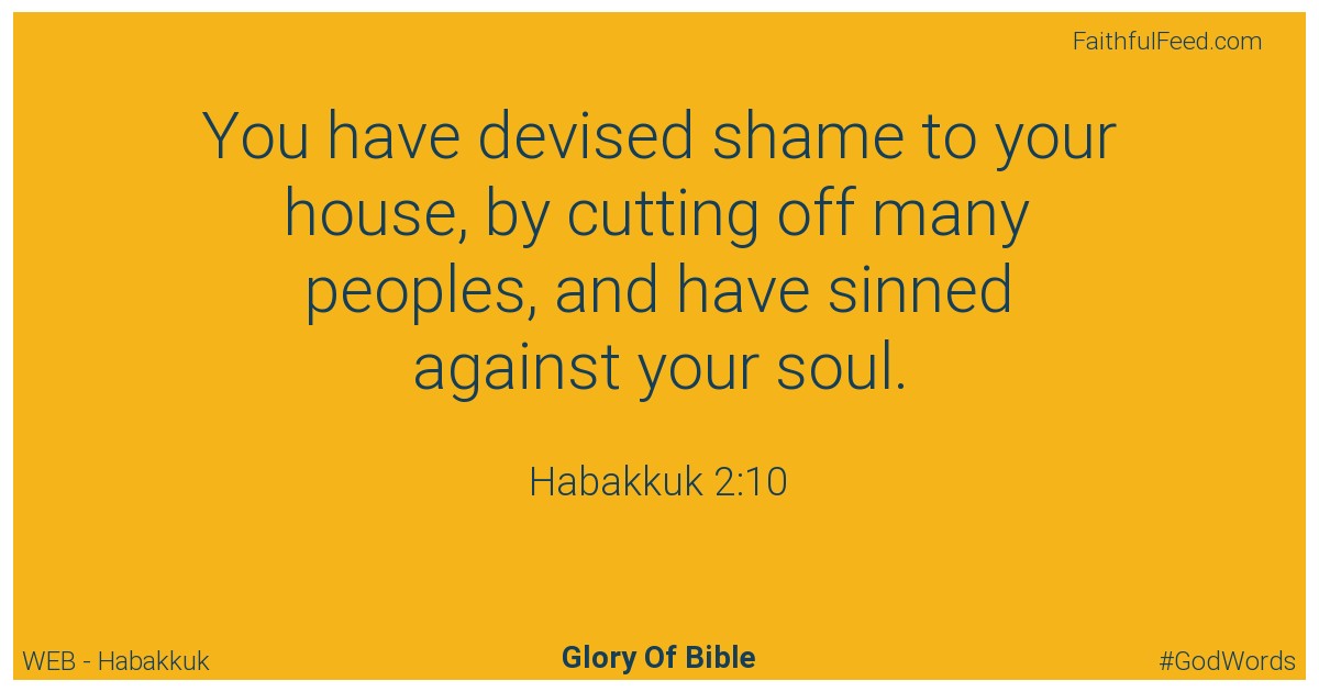Habakkuk 2:10 - Web