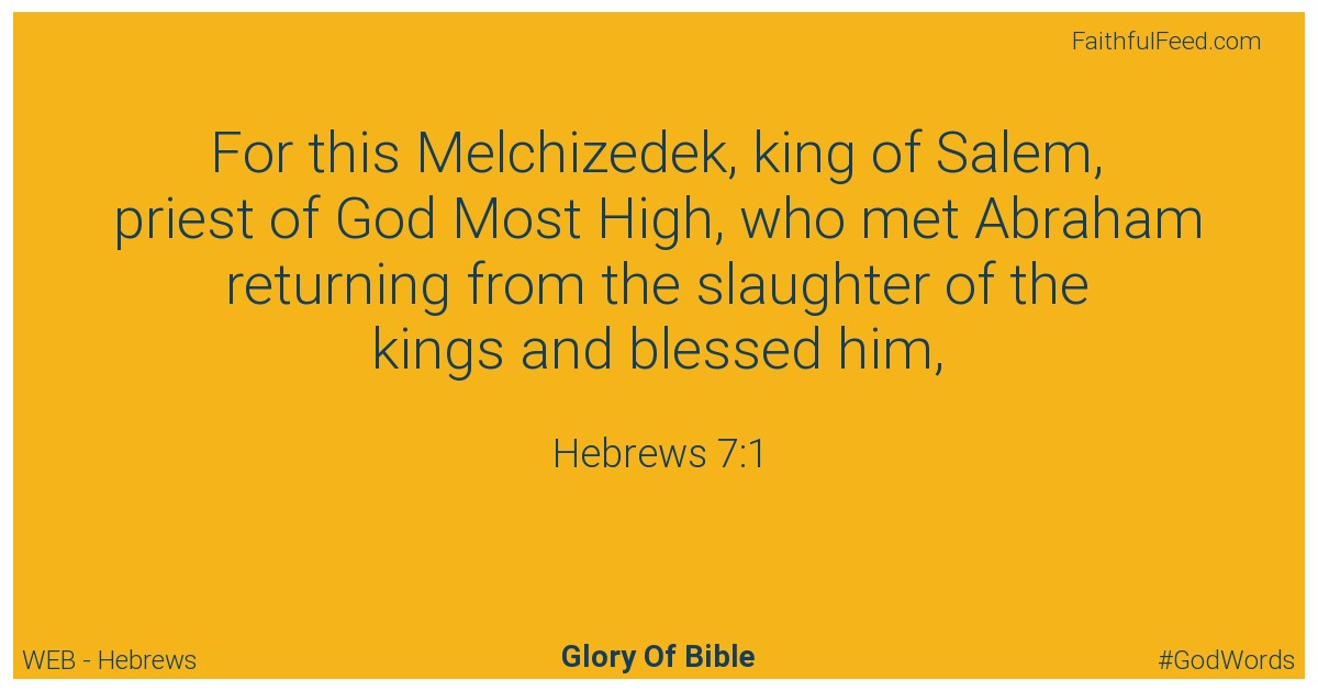 The Bible Verses from Hebrews Chapter 7 - Web