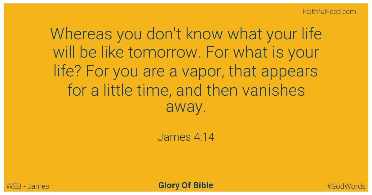 James 4:14 - Web