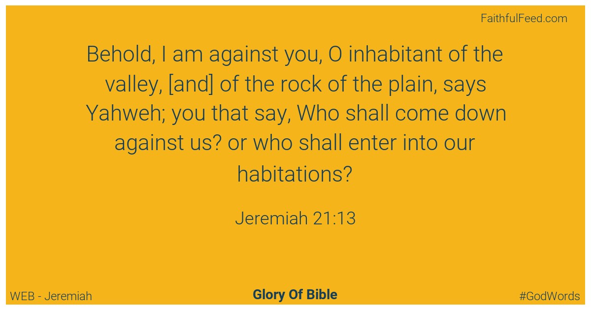 Jeremiah 21:13 - Web