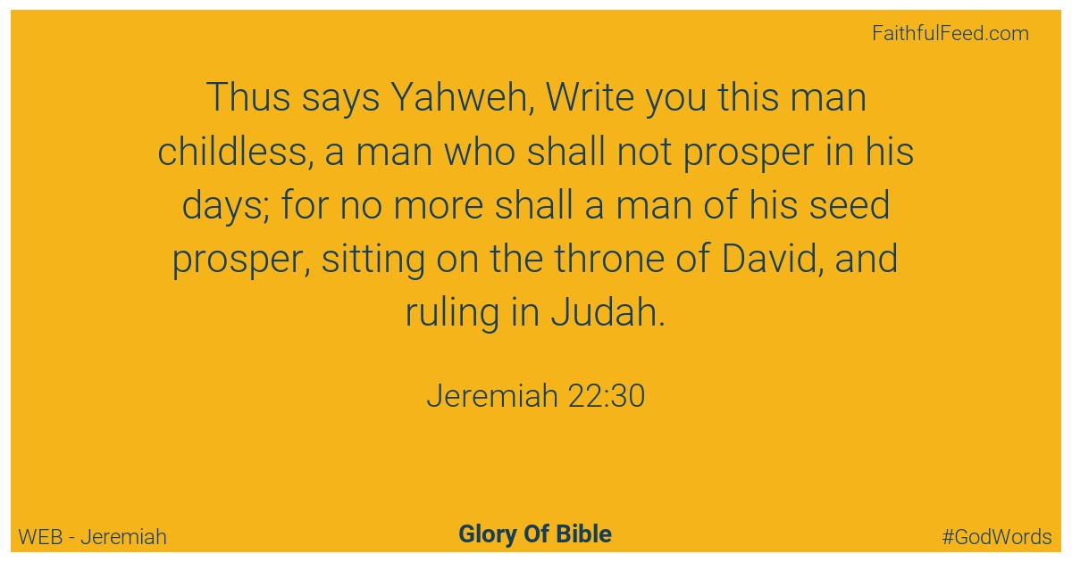 Jeremiah 22:30 - Web
