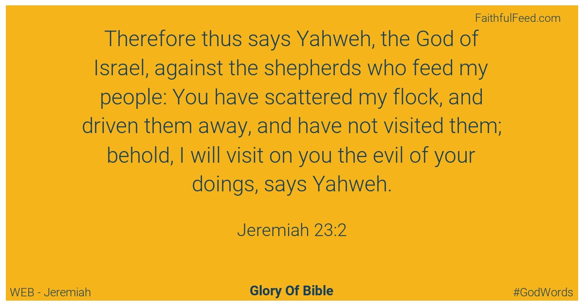 Jeremiah 23:2 - Web