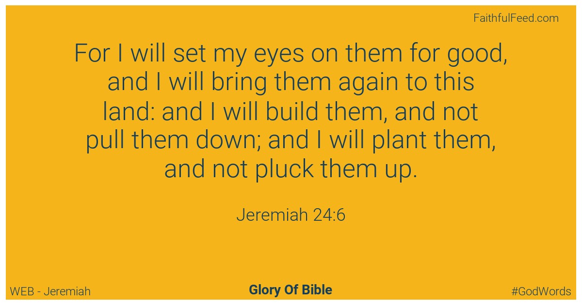 Jeremiah 24:6 - Web