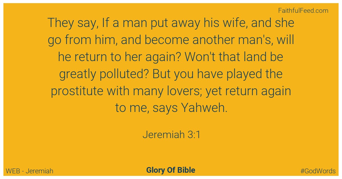 Jeremiah 3:1 - Web