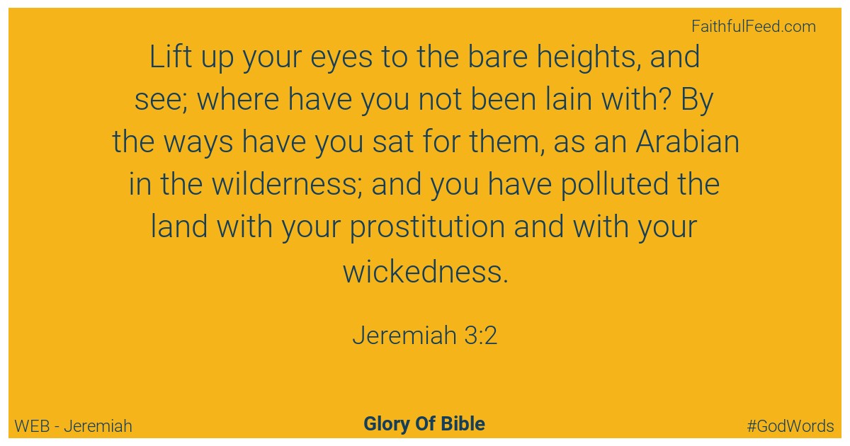 Jeremiah 3:2 - Web