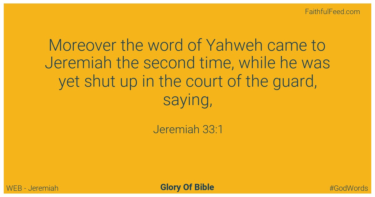 Jeremiah 33:1 - Web