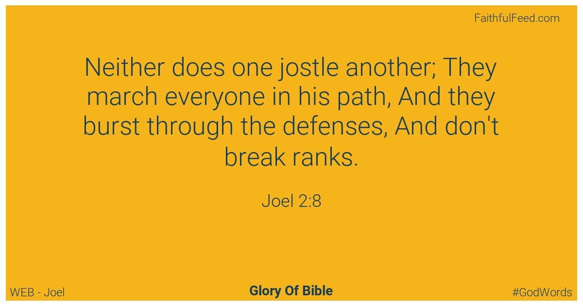 Joel 2:8 - Web