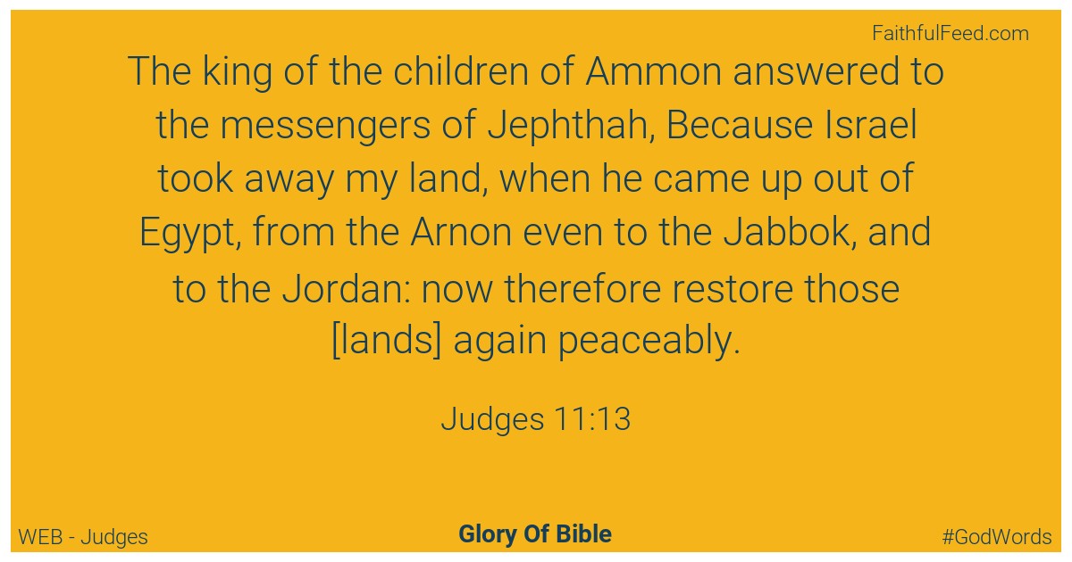 Judges 11:13 - Web