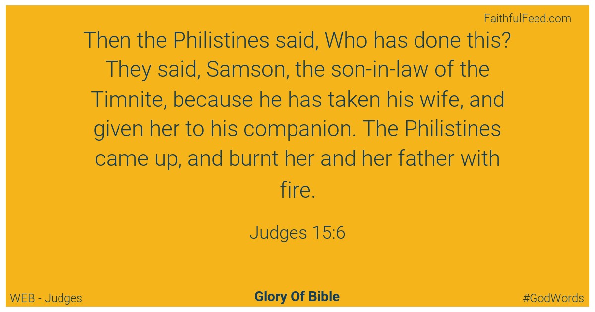 Judges 15:6 - Web