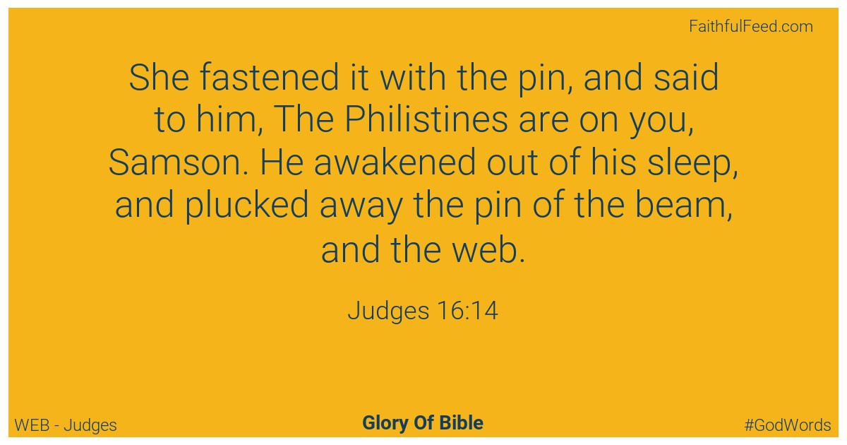 Judges 16:14 - Web
