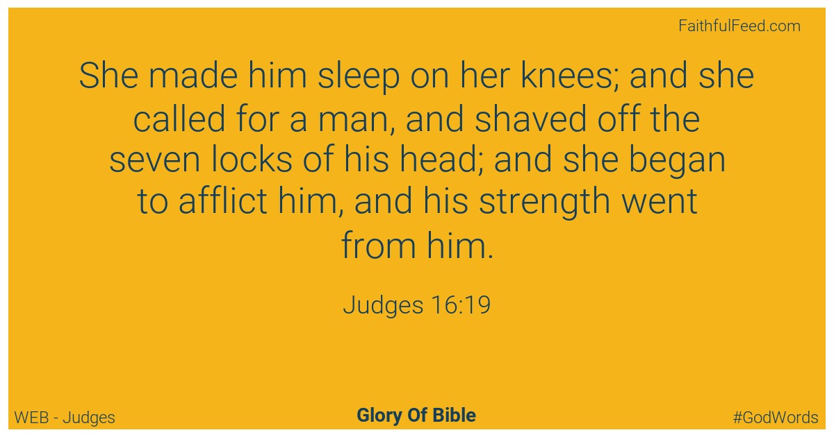 Judges 16:19 - Web