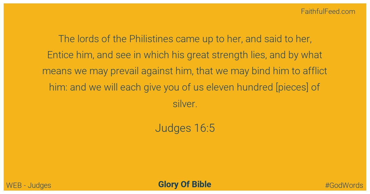 Judges 16:5 - Web