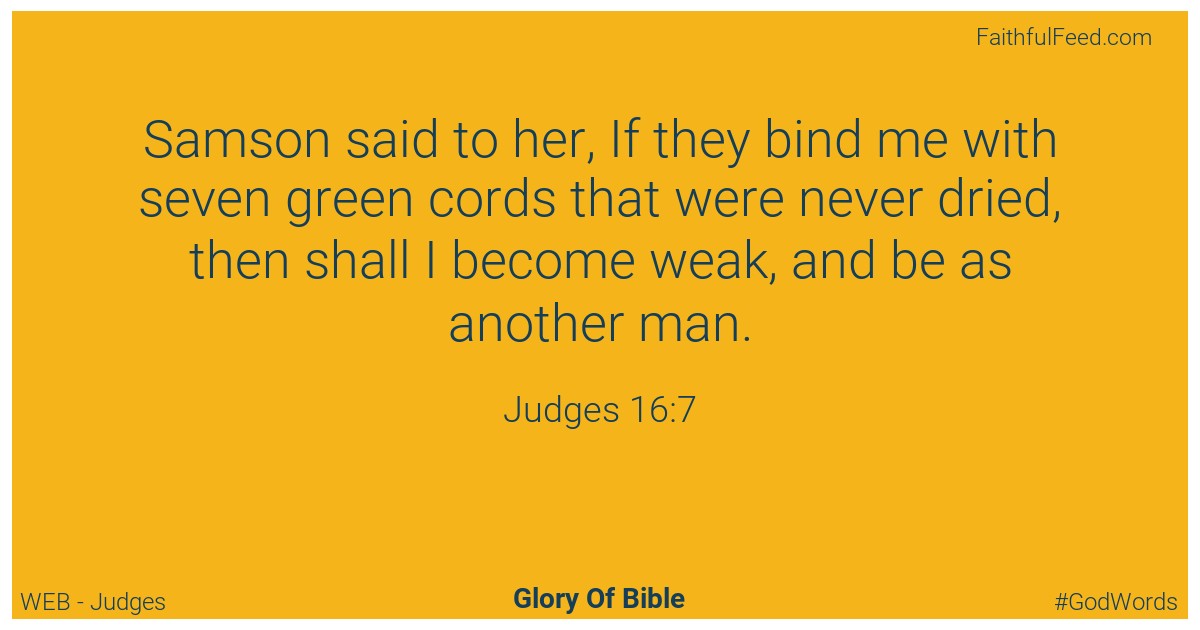 Judges 16:7 - Web