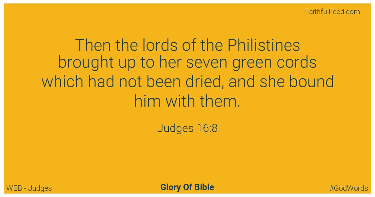 Judges 16:8 - Web