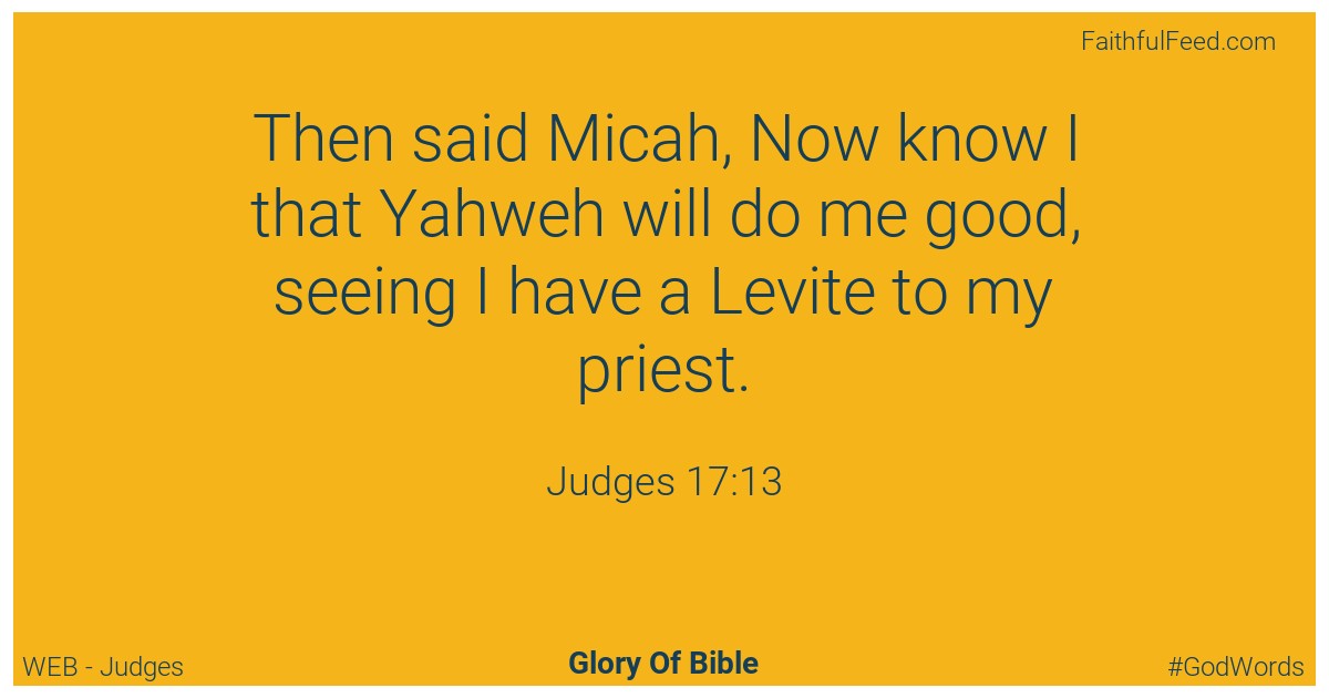 Judges 17:13 - Web