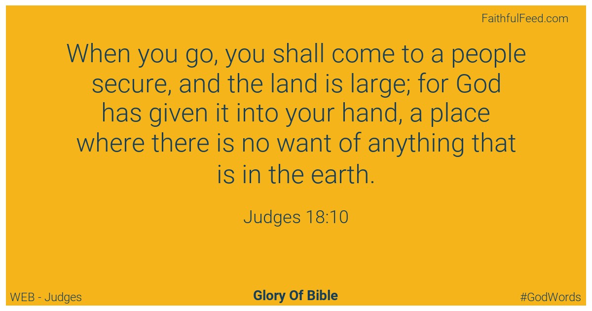 Judges 18:10 - Web