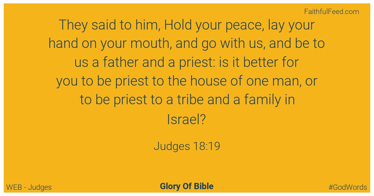 Judges 18:19 - Web