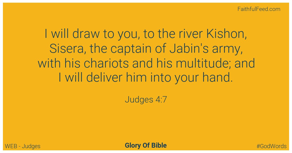 Judges 4:7 - Web