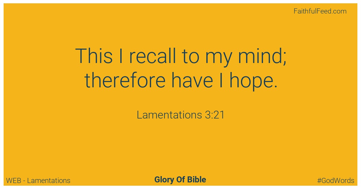 Lamentations 3:21 - Web