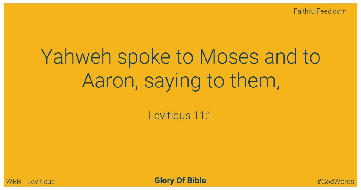 Leviticus 11:1 - Web