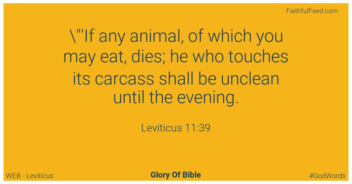 Leviticus 11:39 - Web