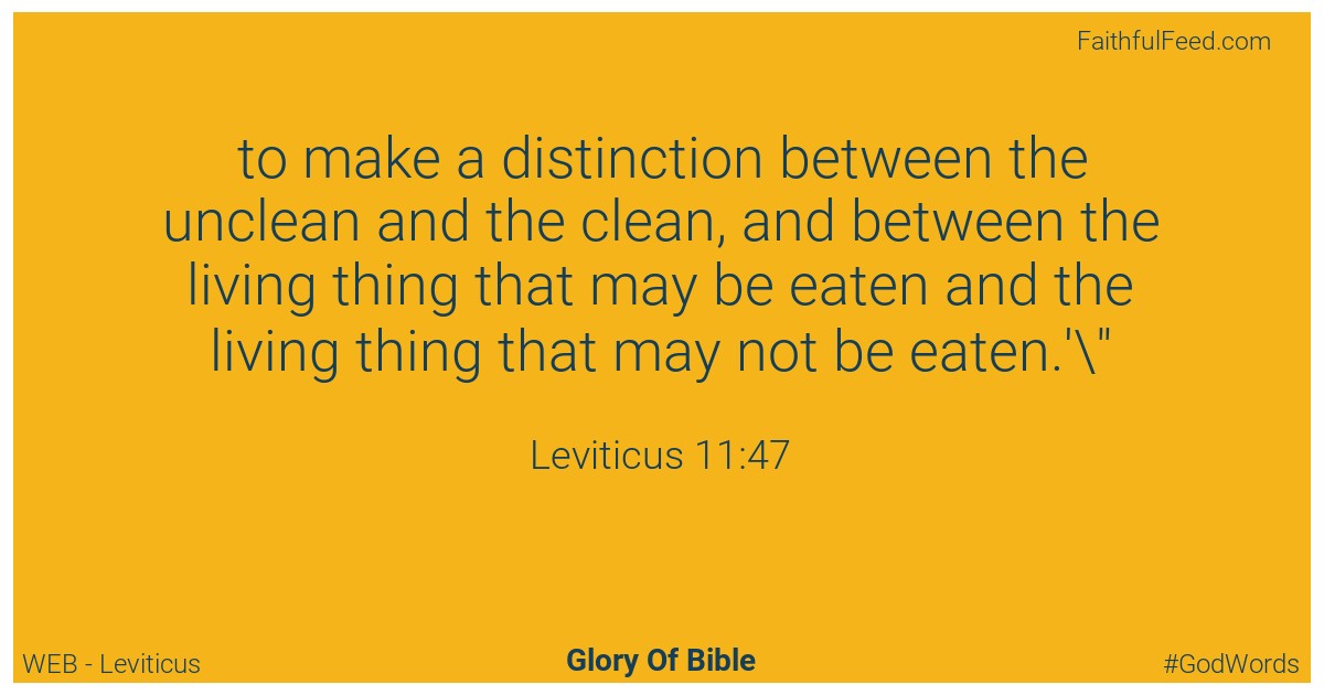 Leviticus 11:47 - Web