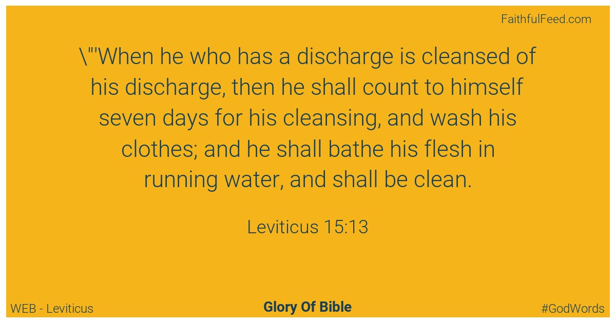 Leviticus 15:13 - Web