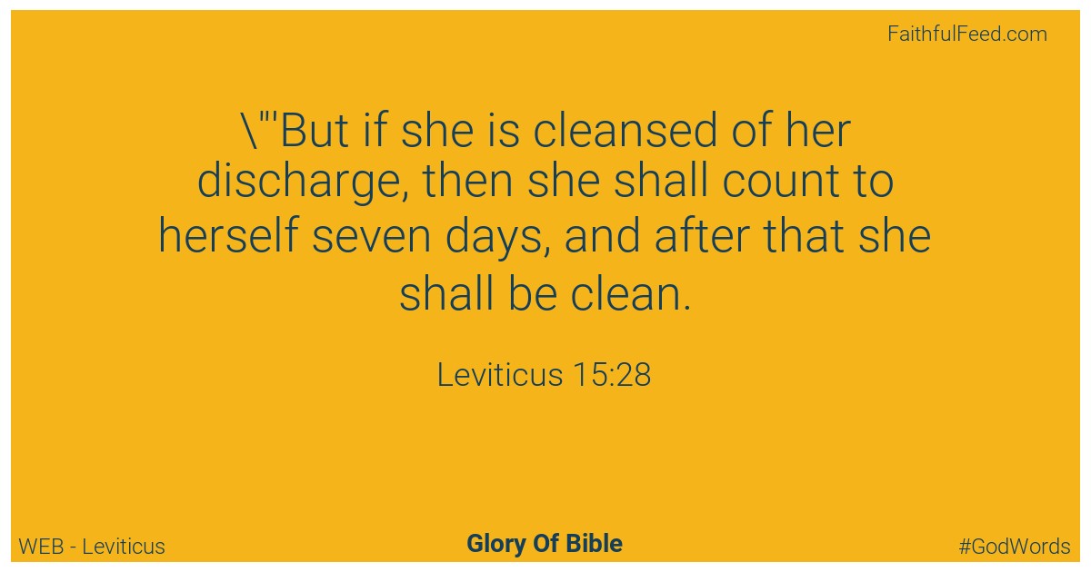 Leviticus 15:28 - Web