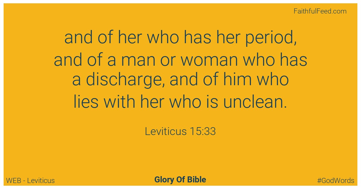 Leviticus 15:33 - Web